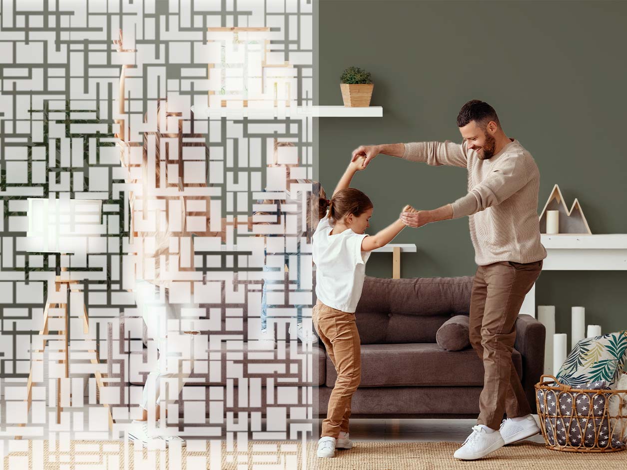 Film décoratif à motifs géométriques blancs - Luminis Films